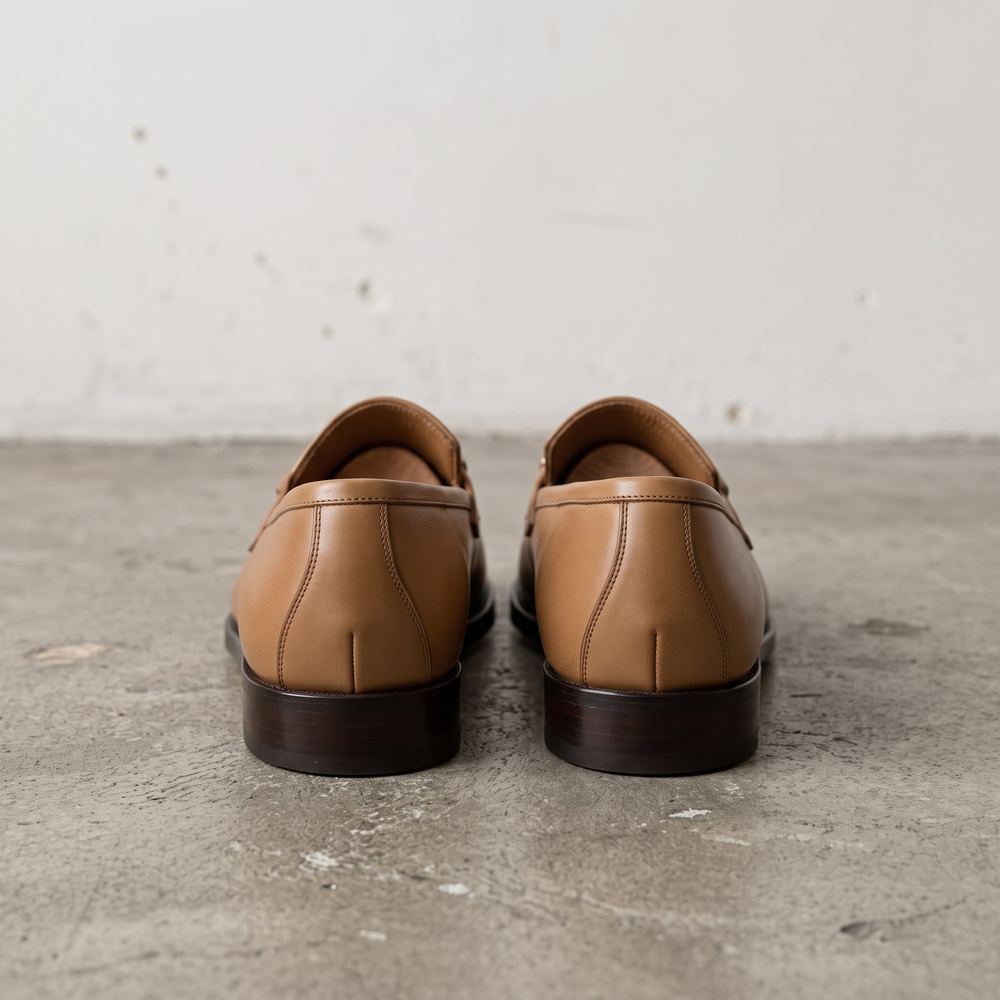 Men's Tan Plain-Toe Leather Bit Loafers — Dursley