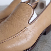 Men's Tan Apron-Toe Leather Loafers — Willoughby