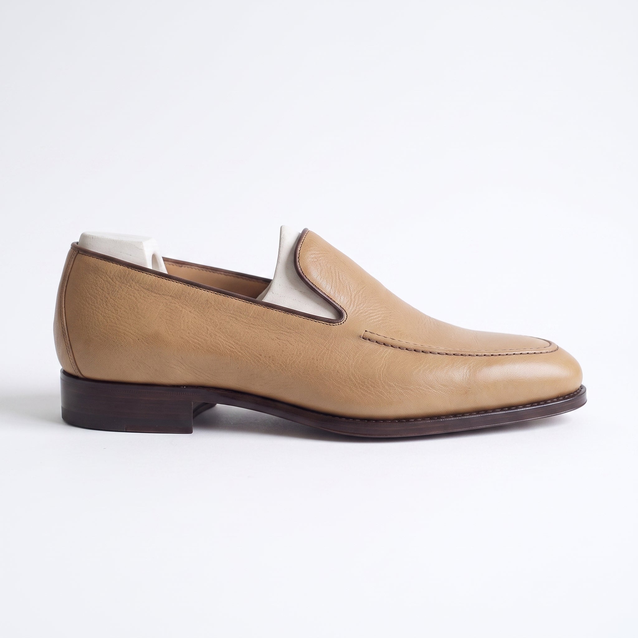Men's Tan Apron-Toe Leather Loafers — Willoughby