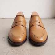 Handcrafted Men's Tan Leather Moccasins — Aldwych