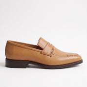 Handcrafted Men's Tan Leather Moccasins — Aldwych