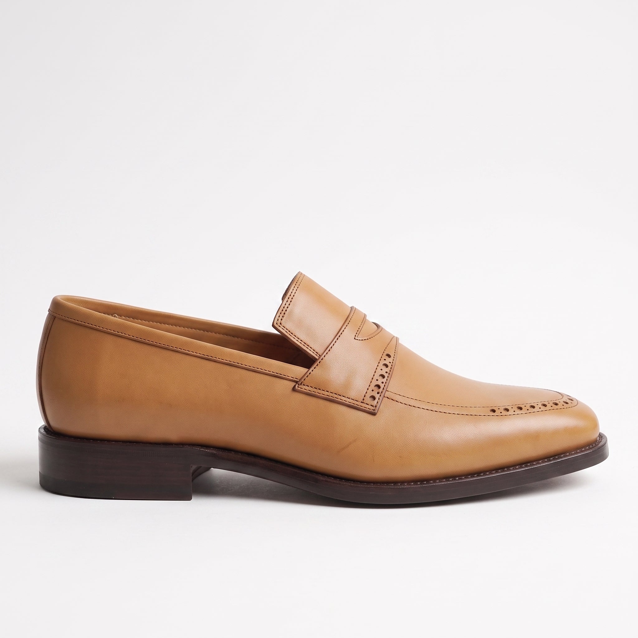 Handcrafted Men's Tan Leather Moccasins — Aldwych