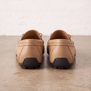 Men's Tan Apron-Toe Leather Tassel Loafers — Birtley