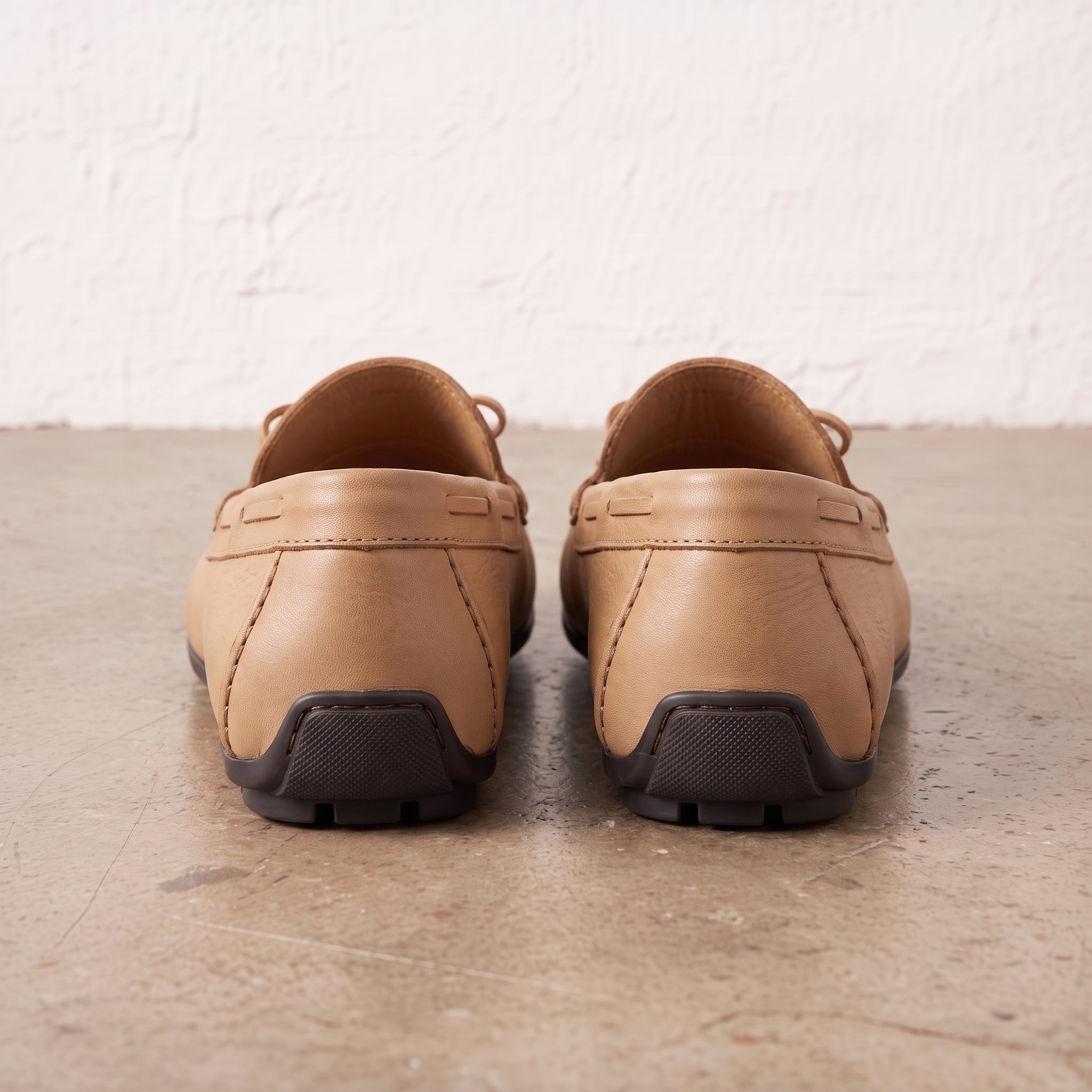 Men's Tan Apron-Toe Leather Tassel Loafers — Birtley