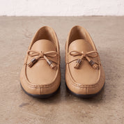 Men's Tan Apron-Toe Leather Tassel Loafers — Birtley