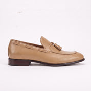 Men's Tan Apron-Toe Leather Tassel Loafers — Farncombe