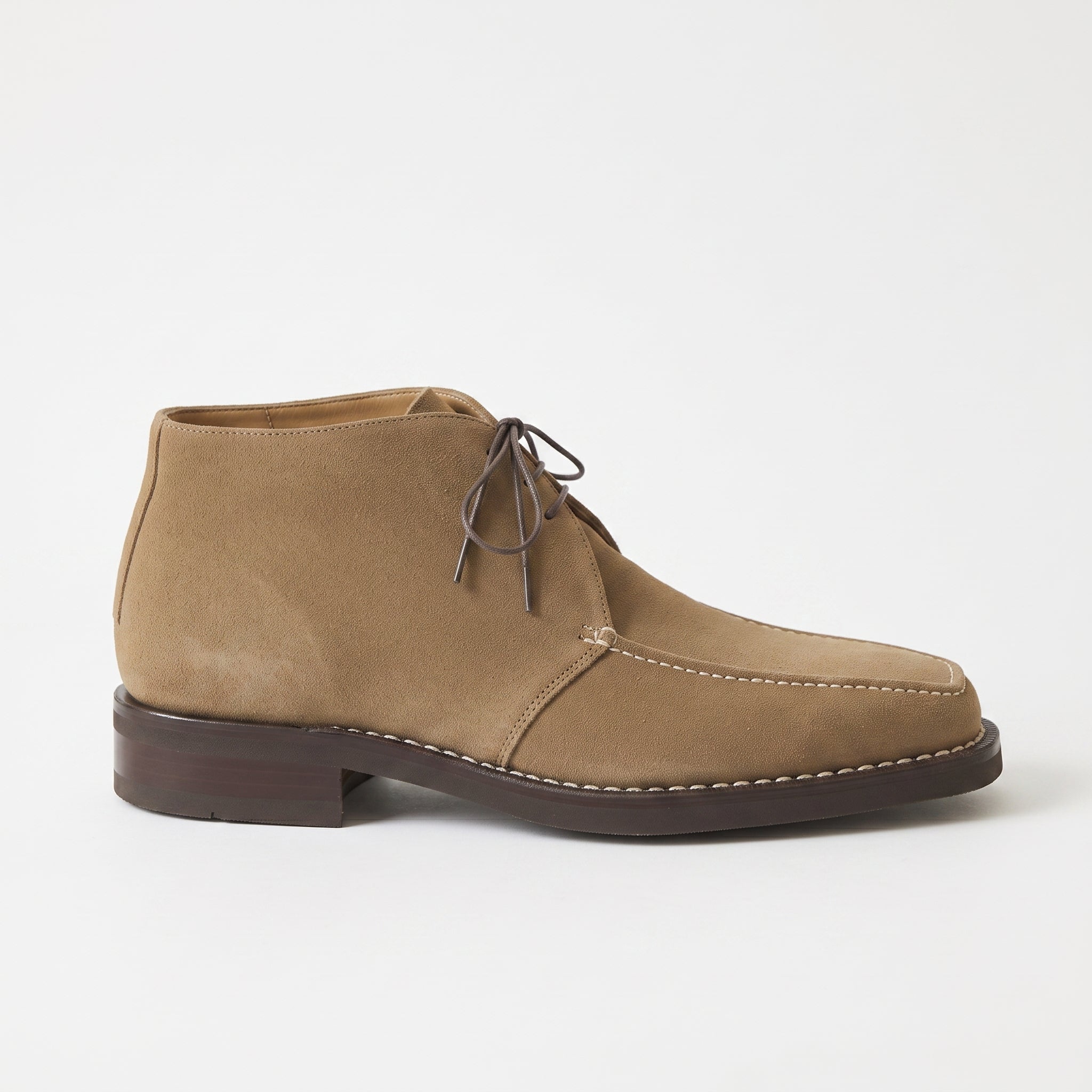Men's Tan Apron-Toe Suede Chukka Boots — Bathampton