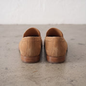 Men's Tan Apron-Toe Suede Tassel Loafers — Dorking