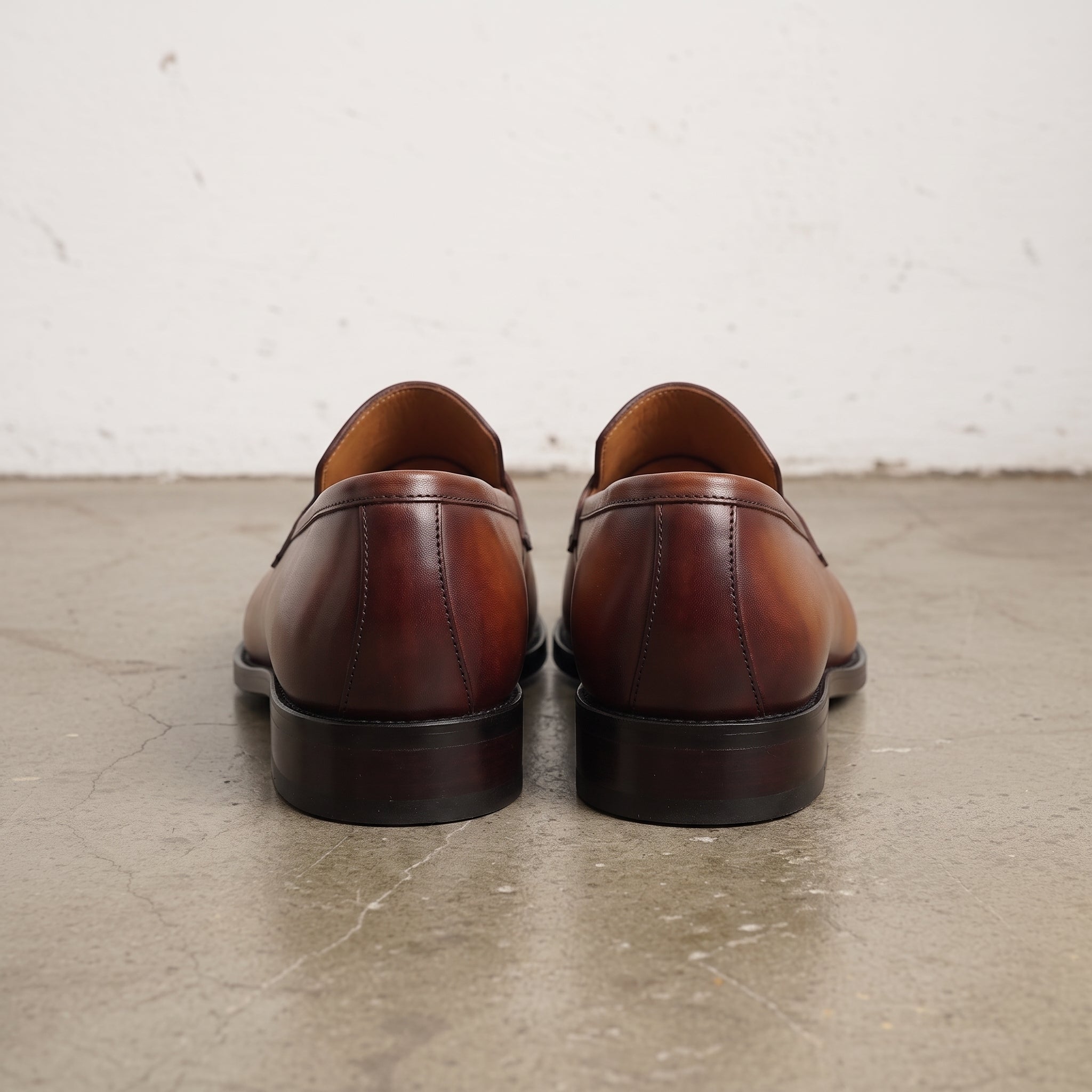 Men's Tan, Brown, and Burgundy Leather Penny Loafers — Chilton