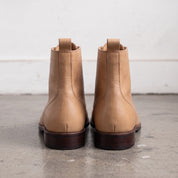 Men's Tan Cap-Toe Leather Ankle Boots — Newport