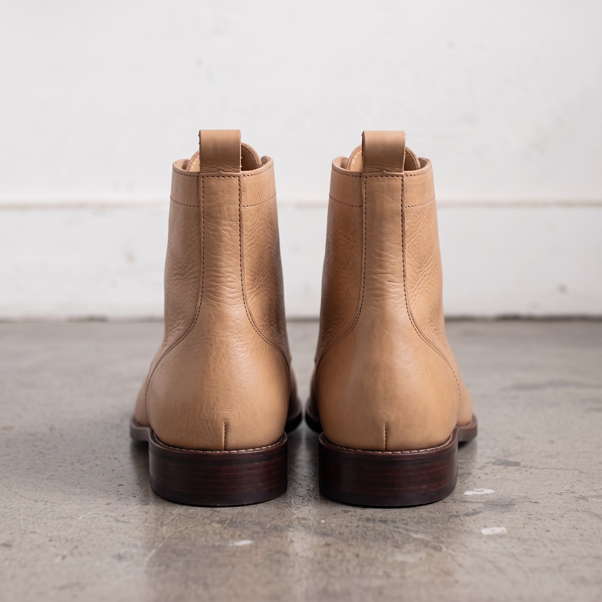 Men's Tan Cap-Toe Leather Ankle Boots — Newport