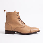 Men's Tan Cap-Toe Leather Ankle Boots — Newport