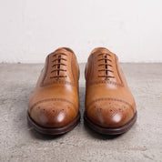 Men's Tan Cap-Toe Leather Brogue Oxfords — Faversham