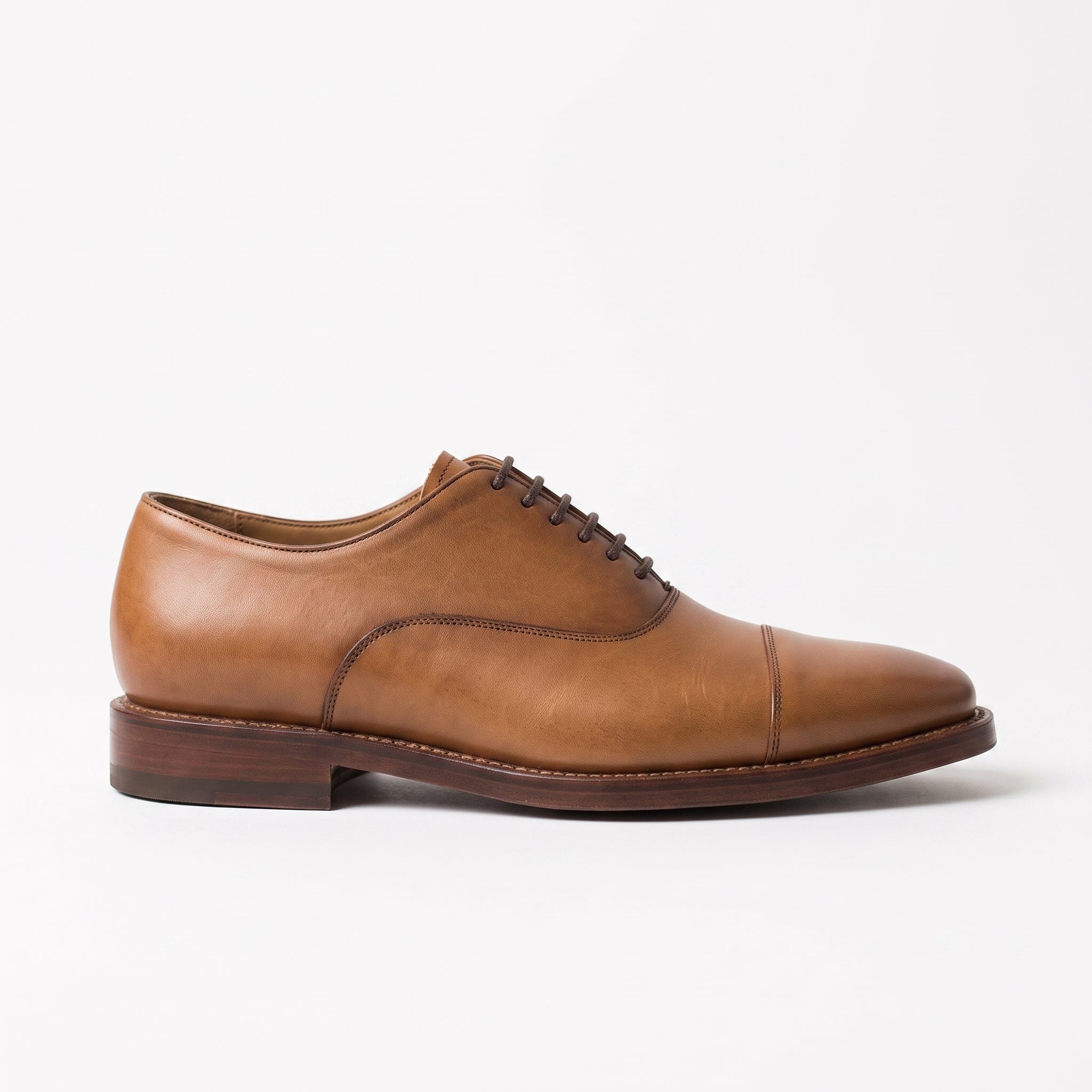 Men's Tan Cap-Toe Leather Oxfords — Estcourt