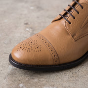Men's Tan Cap-Toe Leather Derby — Adstock