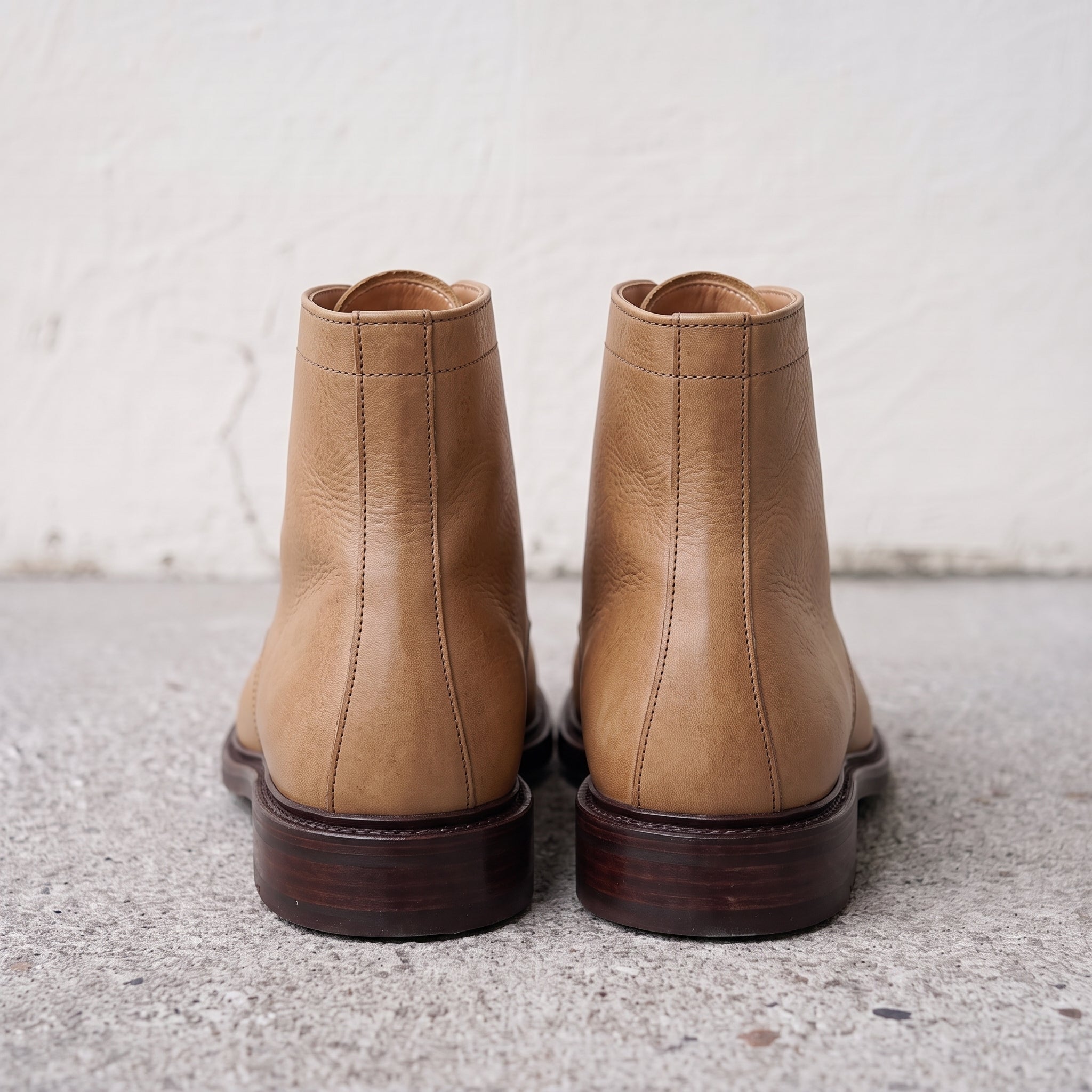 Men's Tan Cap-Toe Leather Derby Ankle Boots — Ickleton