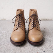 Men's Tan Cap-Toe Leather Derby Ankle Boots — Ickleton