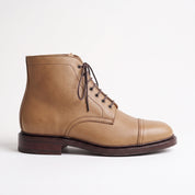 Men's Tan Cap-Toe Leather Derby Ankle Boots — Ickleton