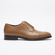 Men's Tan Cap-Toe Leather Derby — Goldney