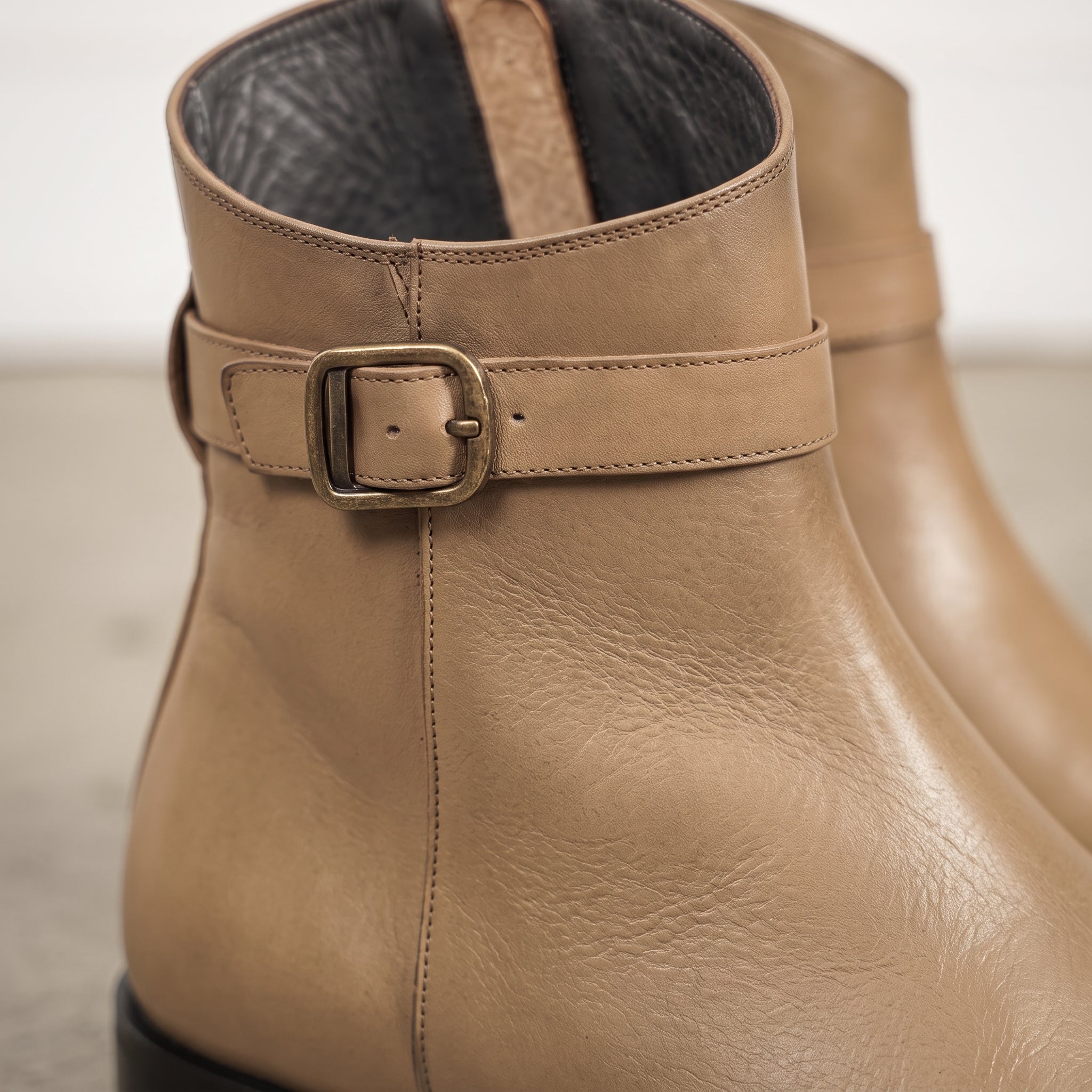 Men's Tan Cap-Toe Leather Jodhpur Boots — Reynolds