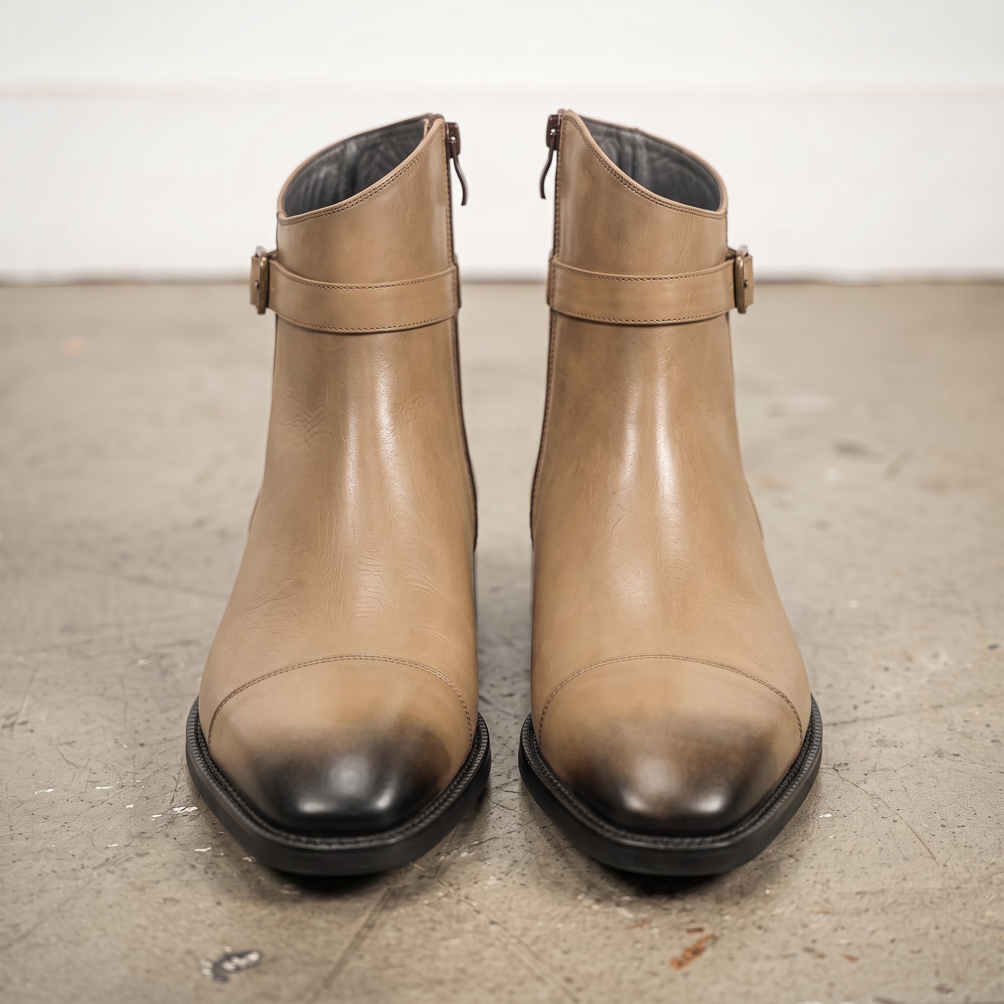 Men's Tan Cap-Toe Leather Jodhpur Boots — Reynolds