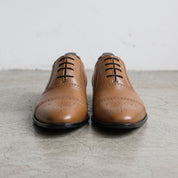 Men's Tan Cap-Toe Leather Oxfords — Aspall