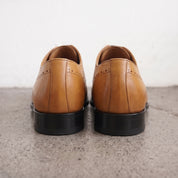 Men's Tan Cap-Toe Leather Oxfords — Churwell