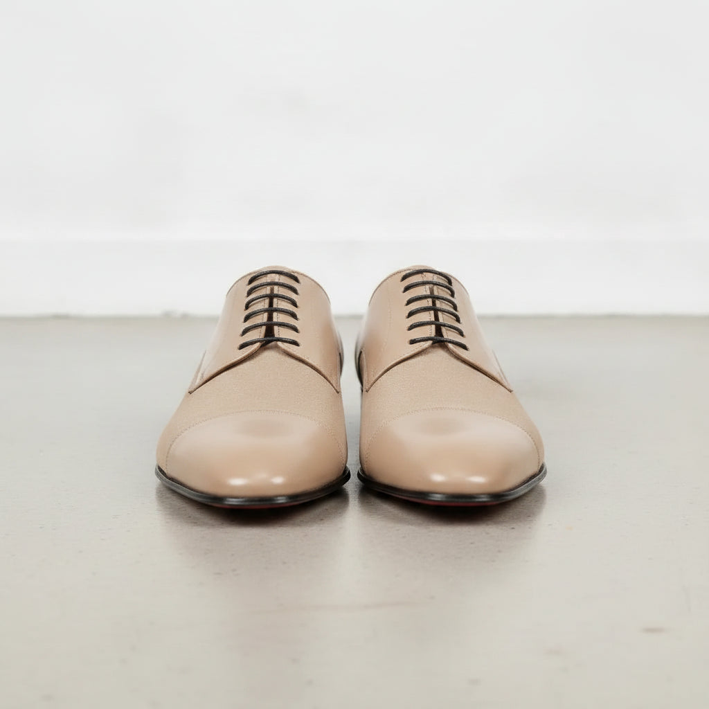 Men's Tan Cap-Toe Suede and Leather Oxfords — Doveton