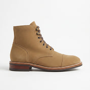 Men's Tan Cap-Toe Suede Ankle Lace-Up Boots — Oxley