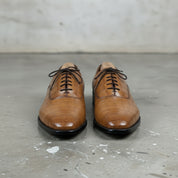 Men's Tan Crocodile-Embossed Leather Oxfords — Nettleton — Nettleton