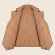 Men's Tan Double-Breasted Leather Military Jacket — Bilney