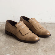 Men's Tan Fringe Leather Kiltie Loafers — Ross