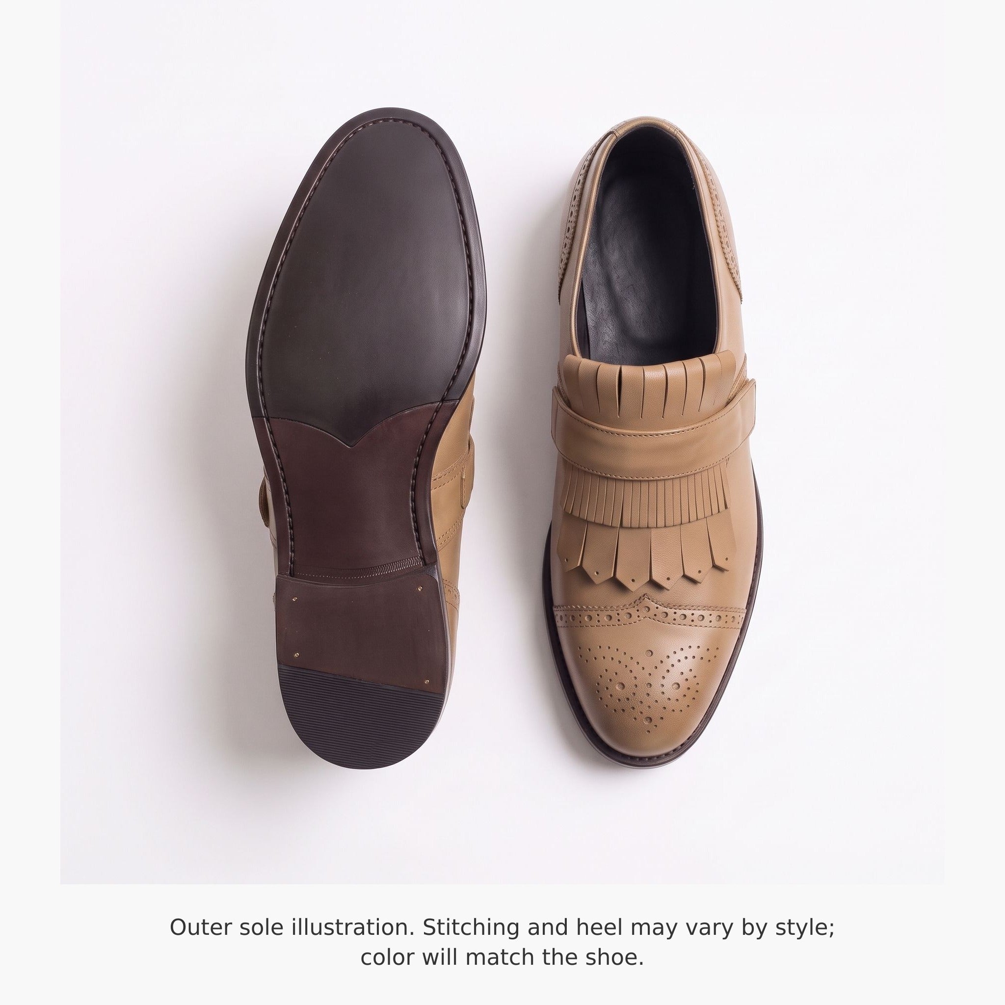 Men's Tan Fringe Leather Kiltie Loafers — Ross