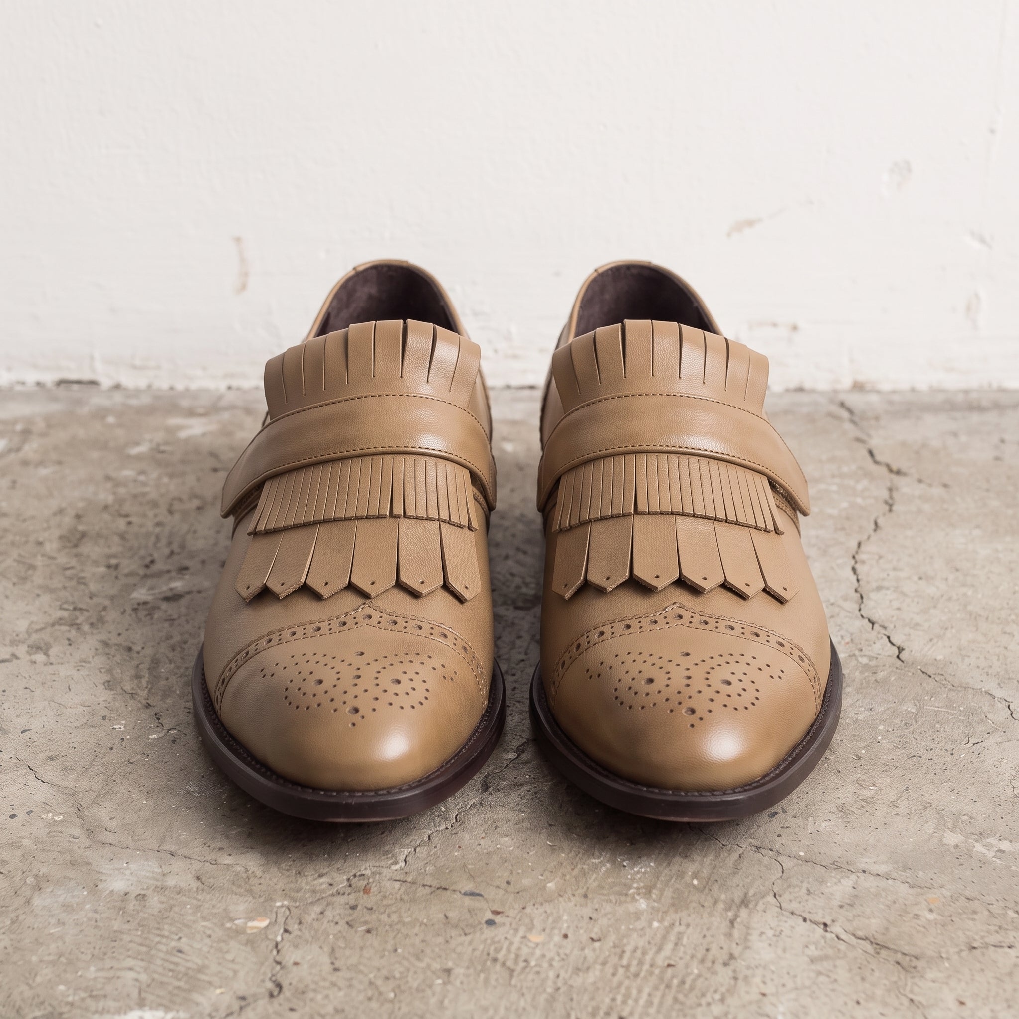 Men's Tan Fringe Leather Kiltie Loafers — Ross