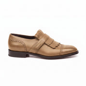 Men's Tan Fringe Leather Kiltie Loafers — Ross