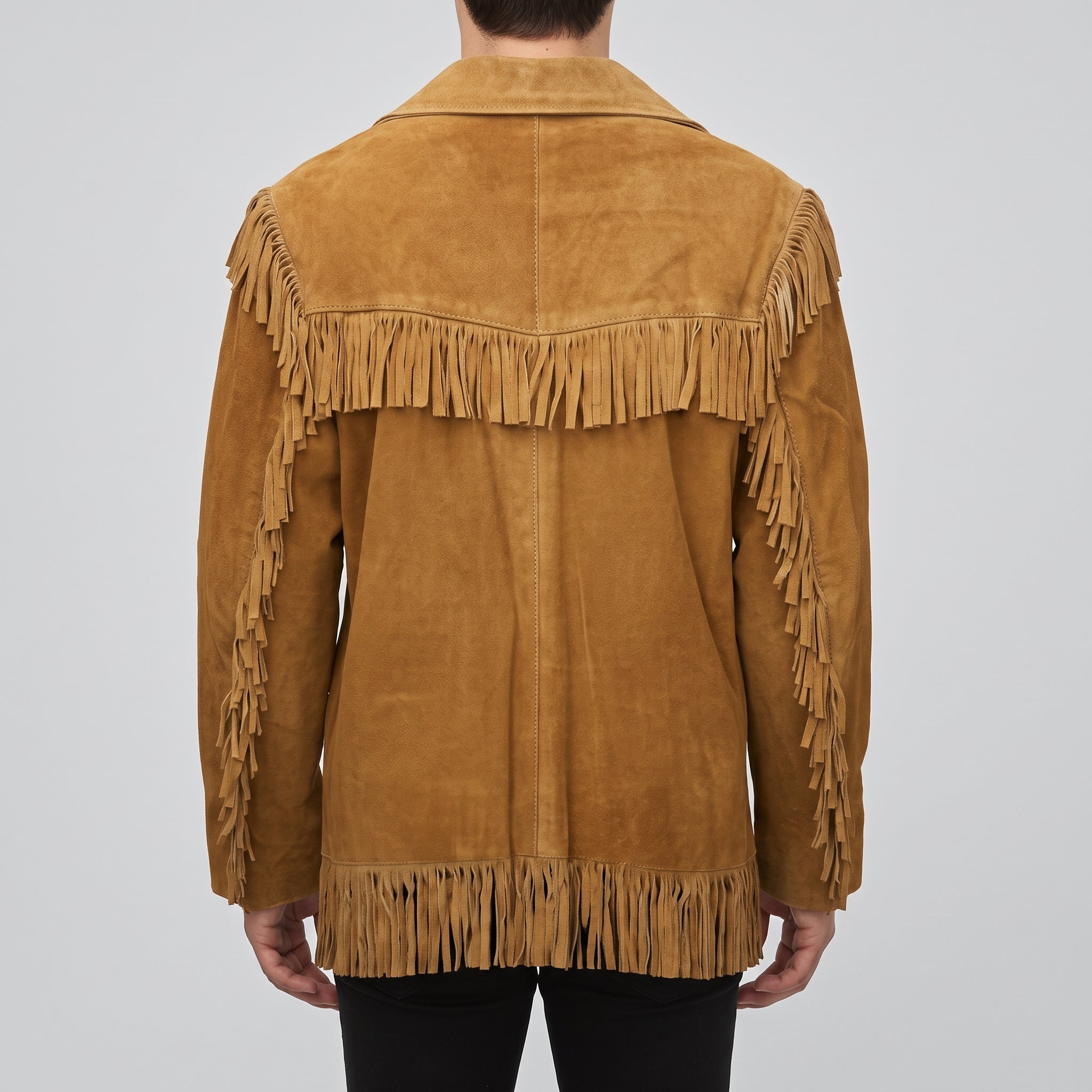 Men's Tan Fringe Suede Jacket — Cowbridge