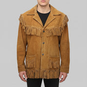 Men's Tan Fringe Suede Jacket — Cowbridge