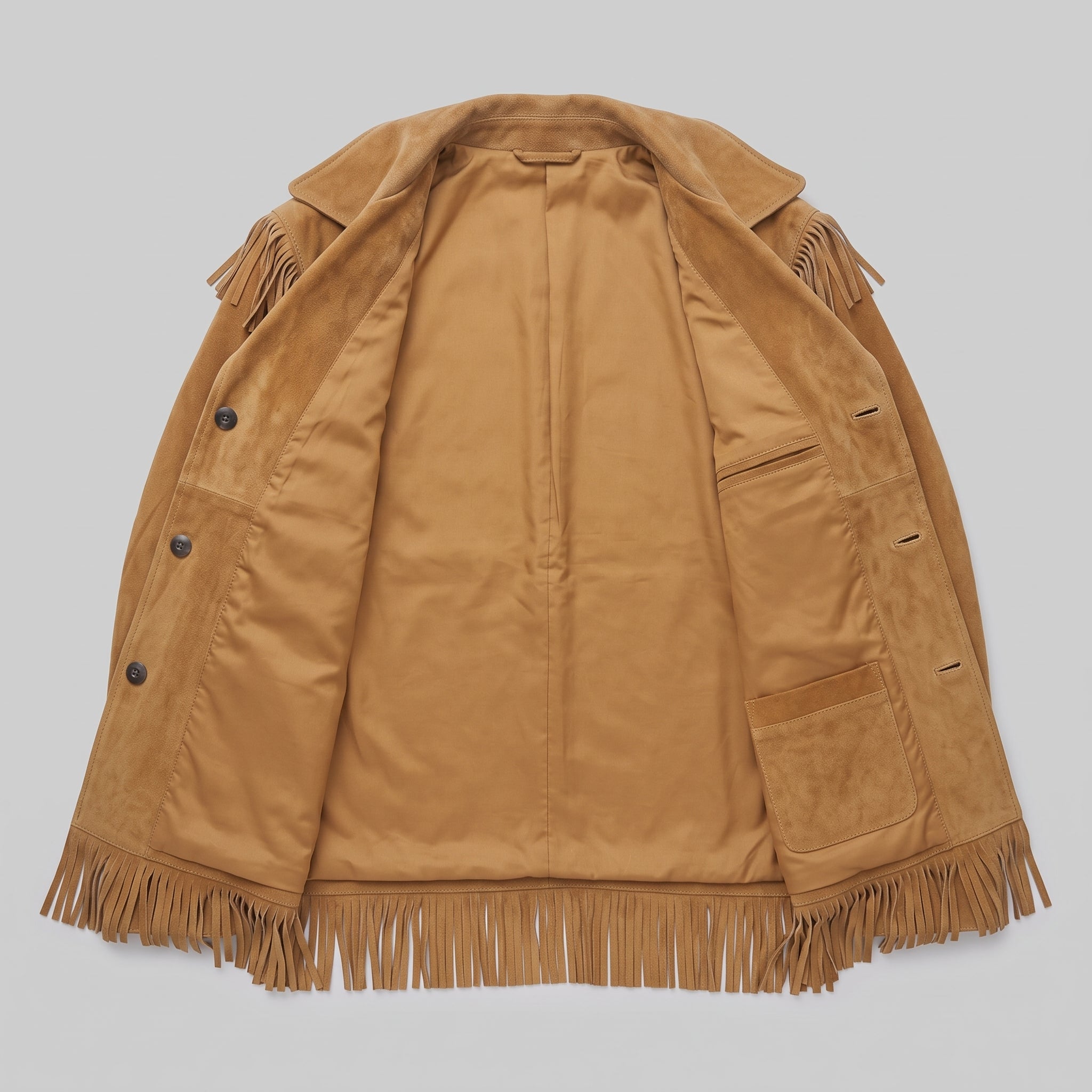Men's Tan Fringe Suede Jacket — Cowbridge