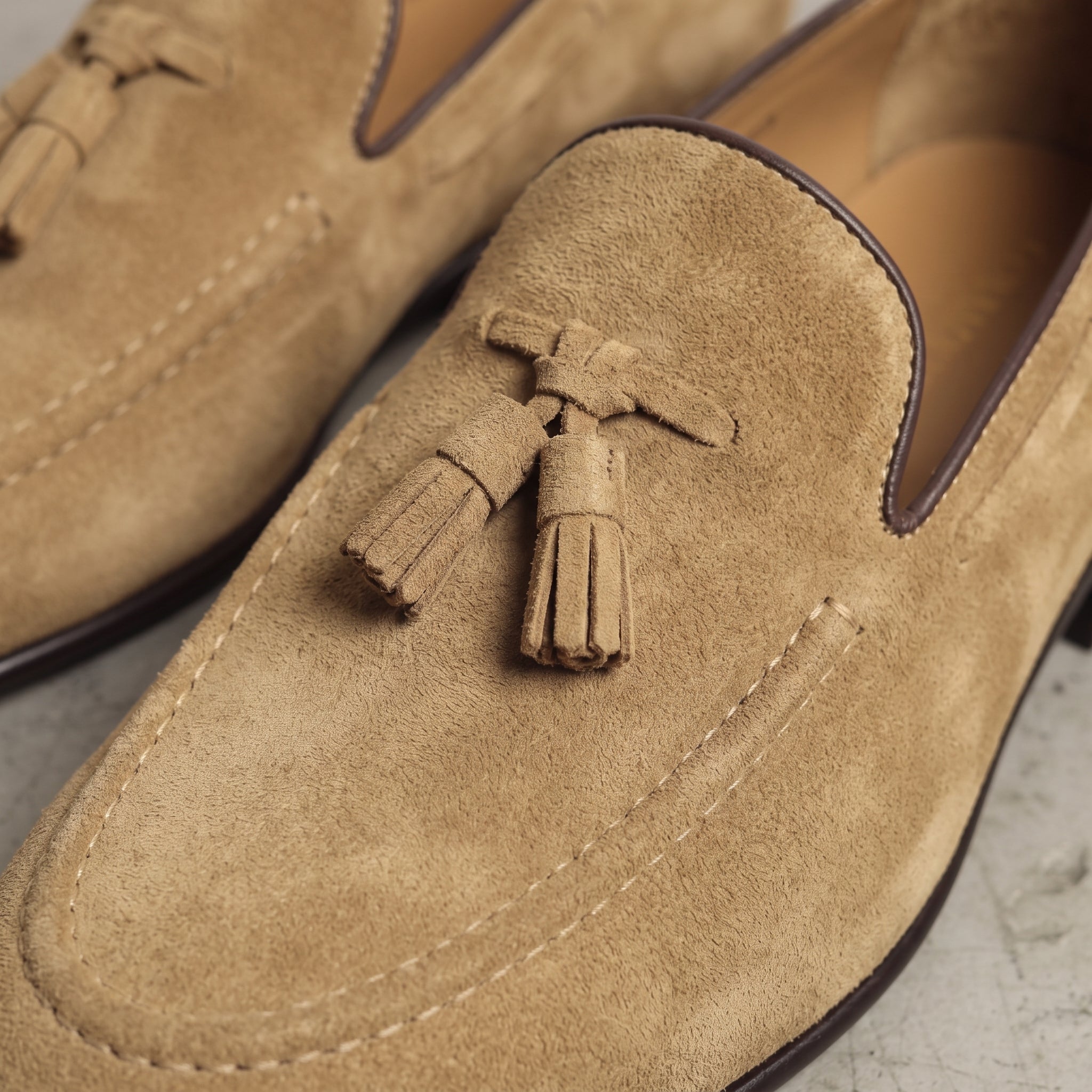 Men's Tan Fringe Suede Tassel Loafers — Colwell