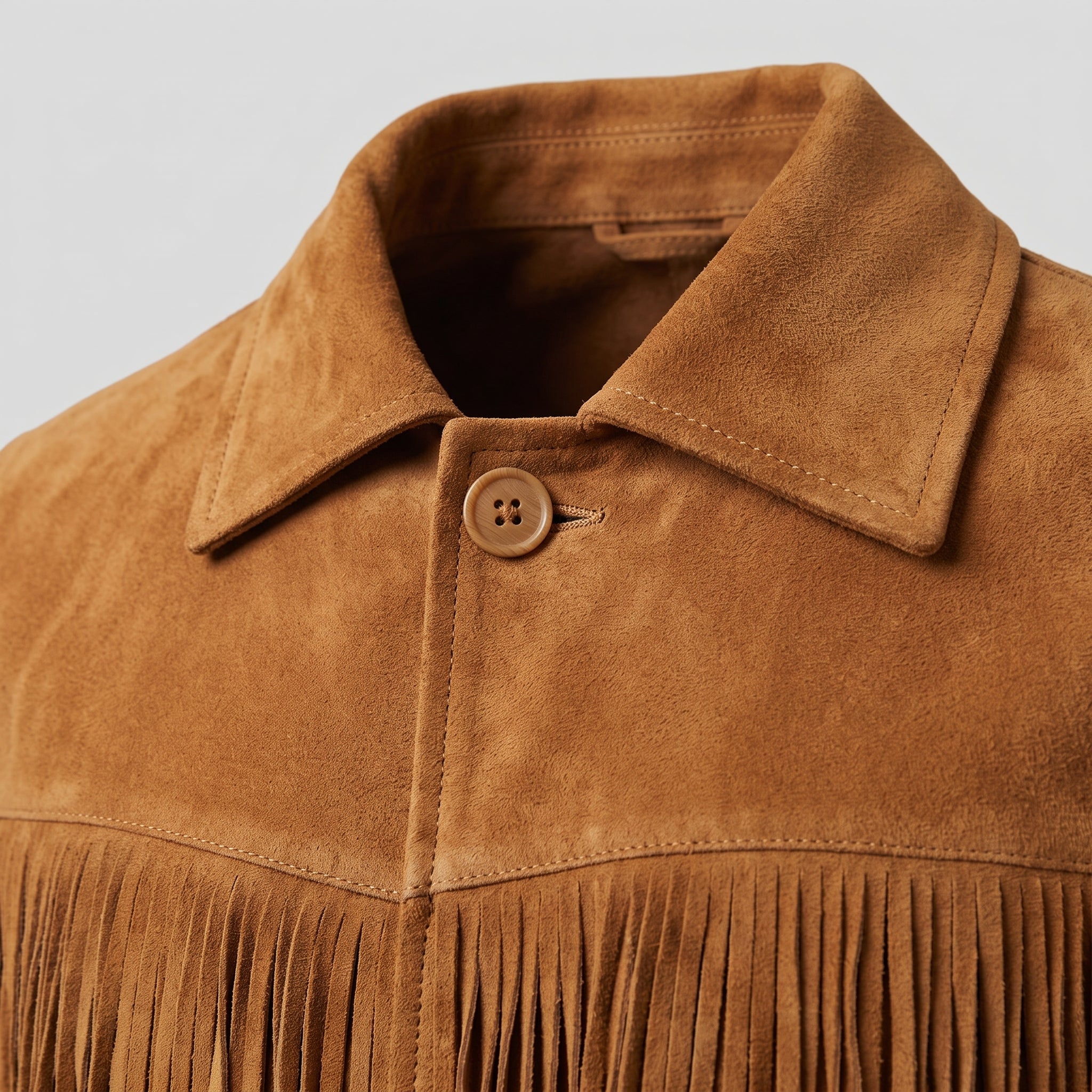 Men's Tan Fringe Suede Western Jacket — Carling