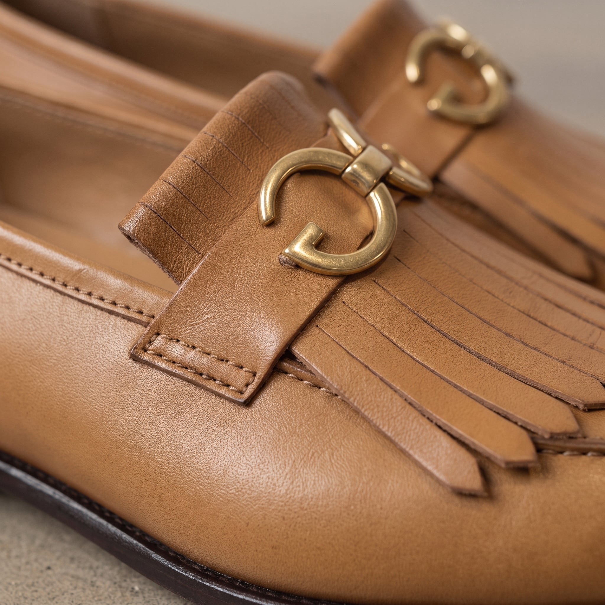 Men's Tan Leather Bit Loafers — Lyme