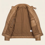 Men's Tan Leather Biker Jacket — Benedict