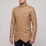 Men's Tan Leather Jacket — Camborne