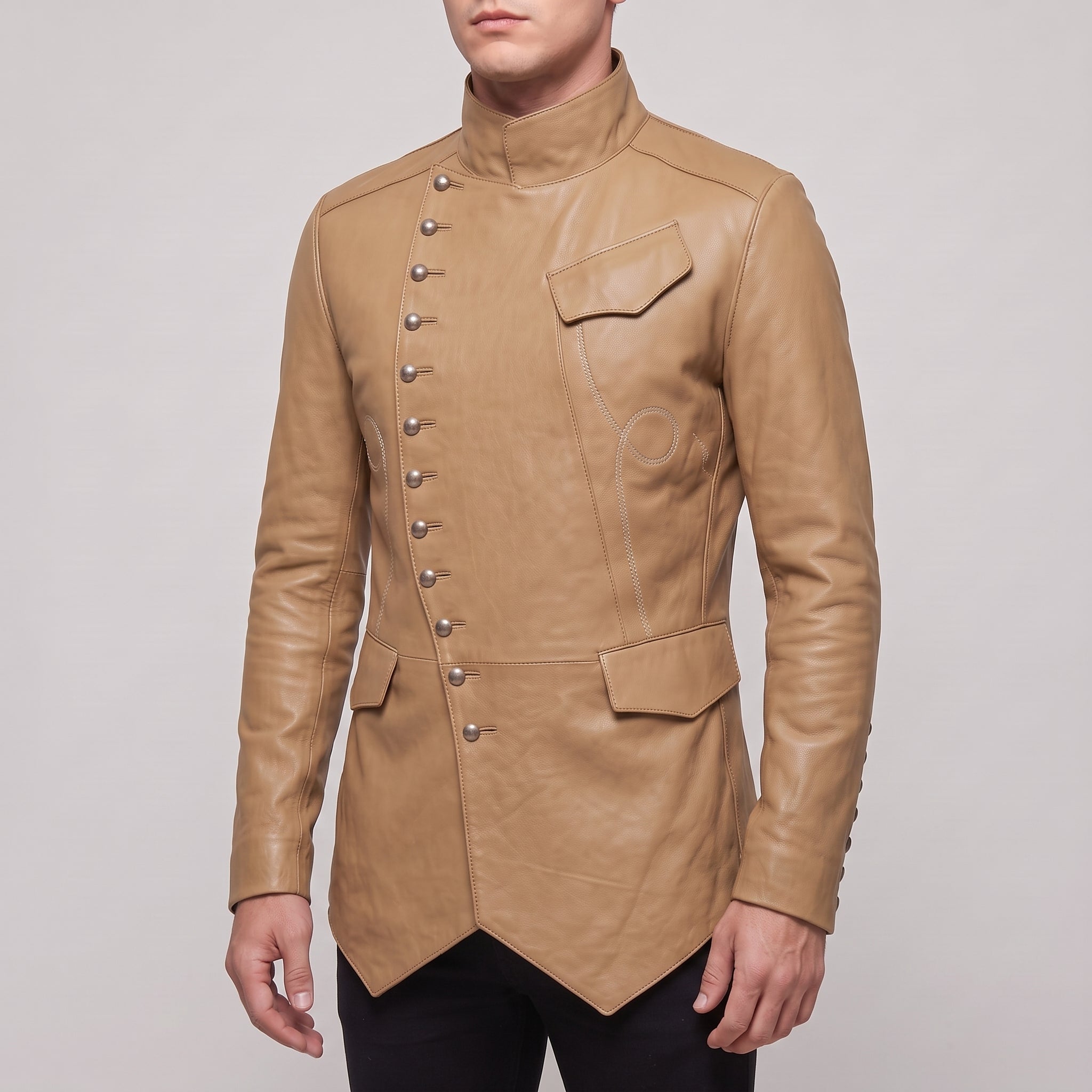 Men's Tan Leather Jacket — Camborne