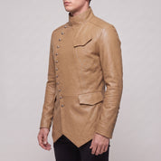 Men's Tan Leather Jacket — Camborne