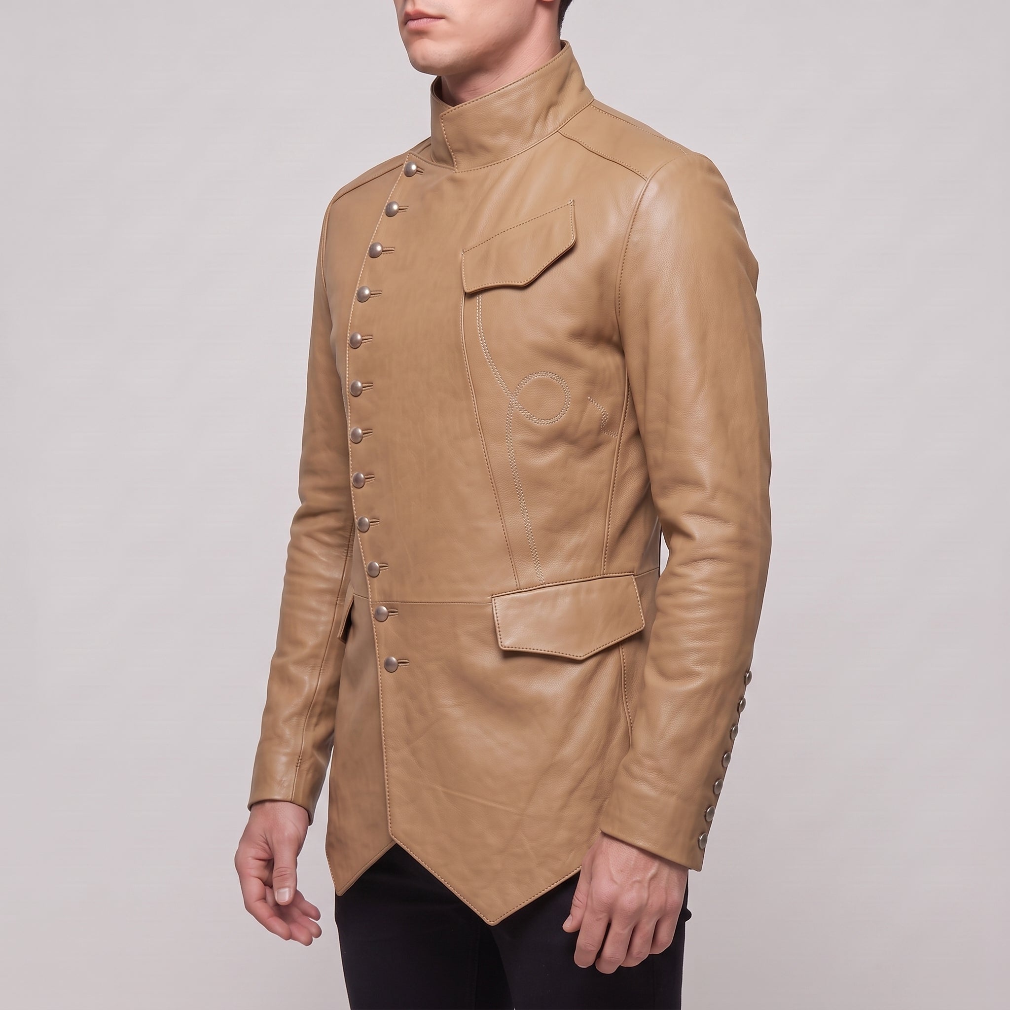 Men's Tan Leather Jacket — Camborne