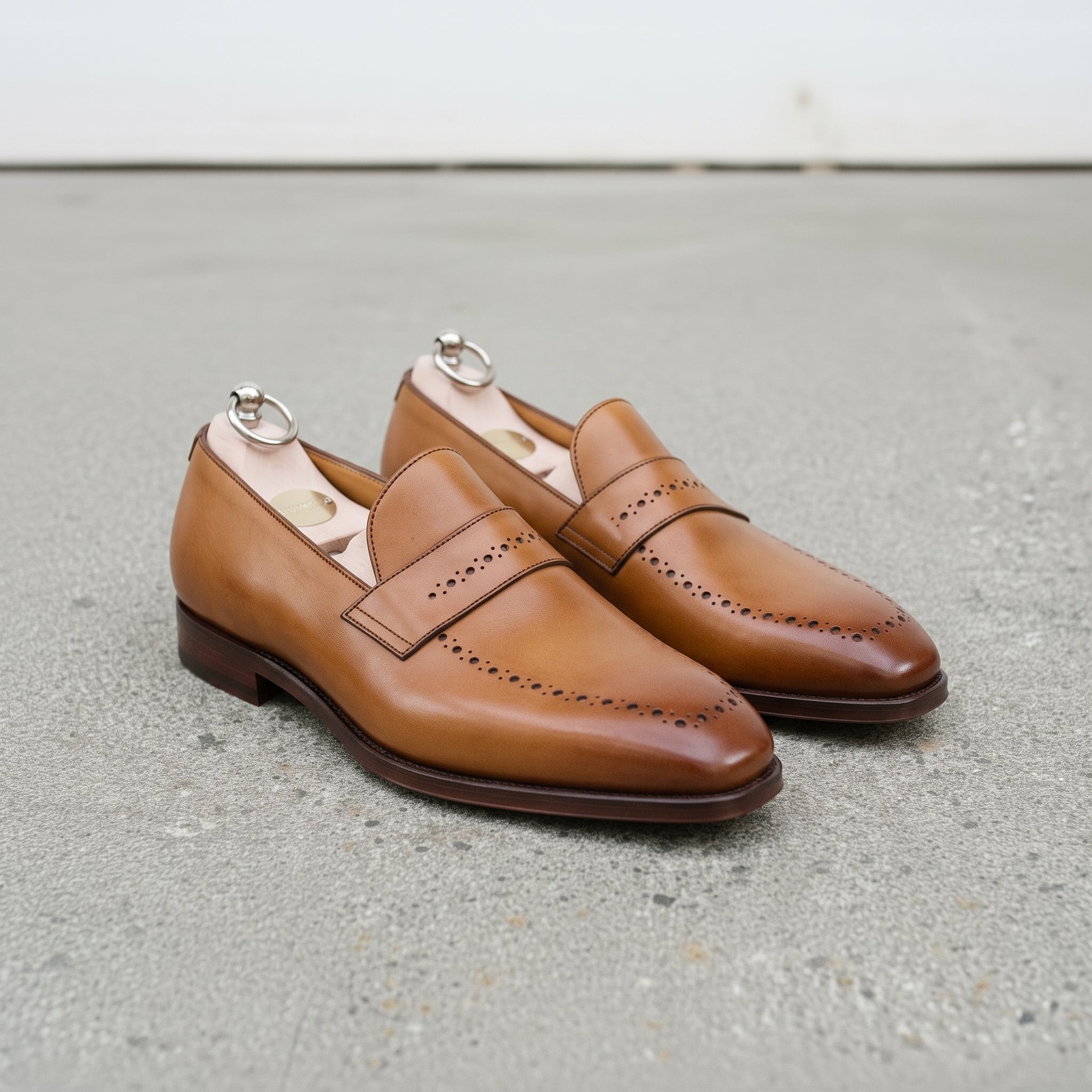 Men's Tan Leather Penny Loafers — Witham