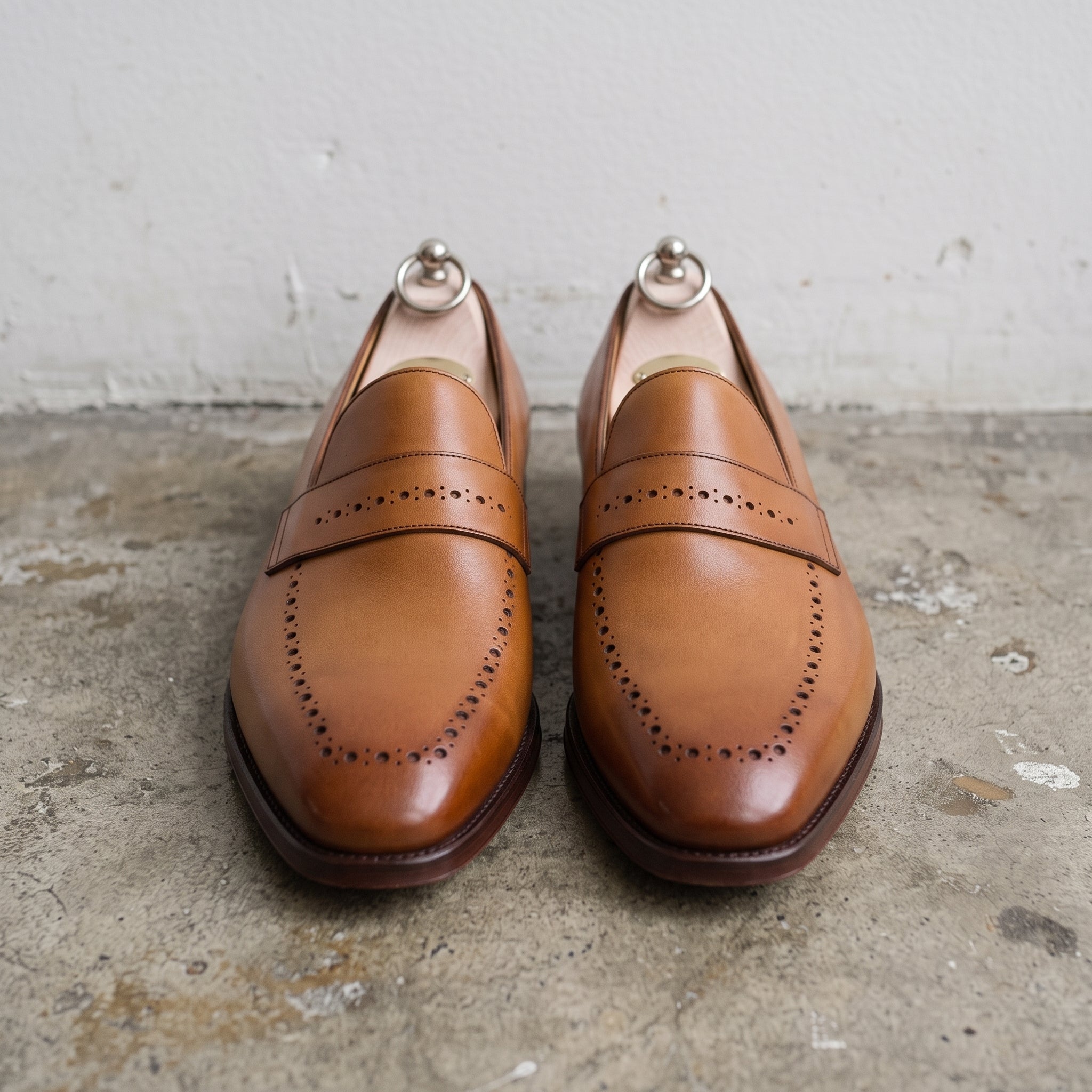 Men's Tan Leather Penny Loafers — Witham