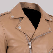 Men's Tan Leather Perfecto Jacket — Audley