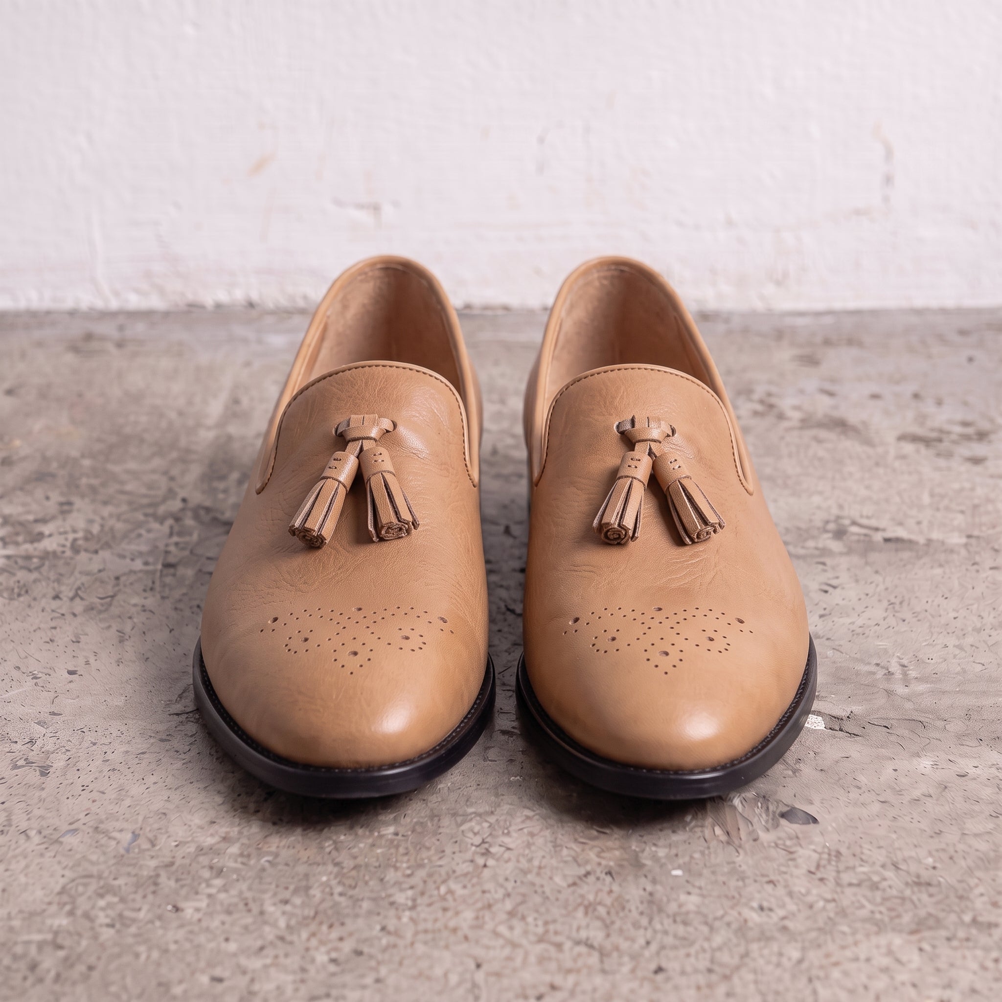 Men's Tan Leather Tassel Loafers — Gorman
